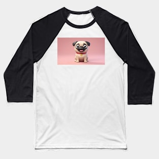 Pug Dog Smiles Baseball T-Shirt